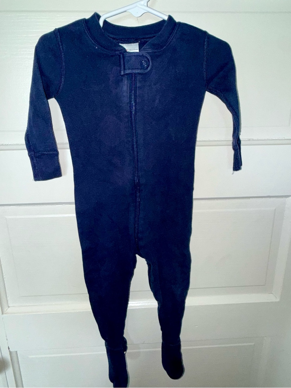 Hannah Anderson Baby 6-12 months- Navy Blue Footed One-Piece Pajamas
